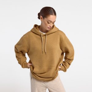 Unisex Merino Blend Hoodie - Stony Beige Heather