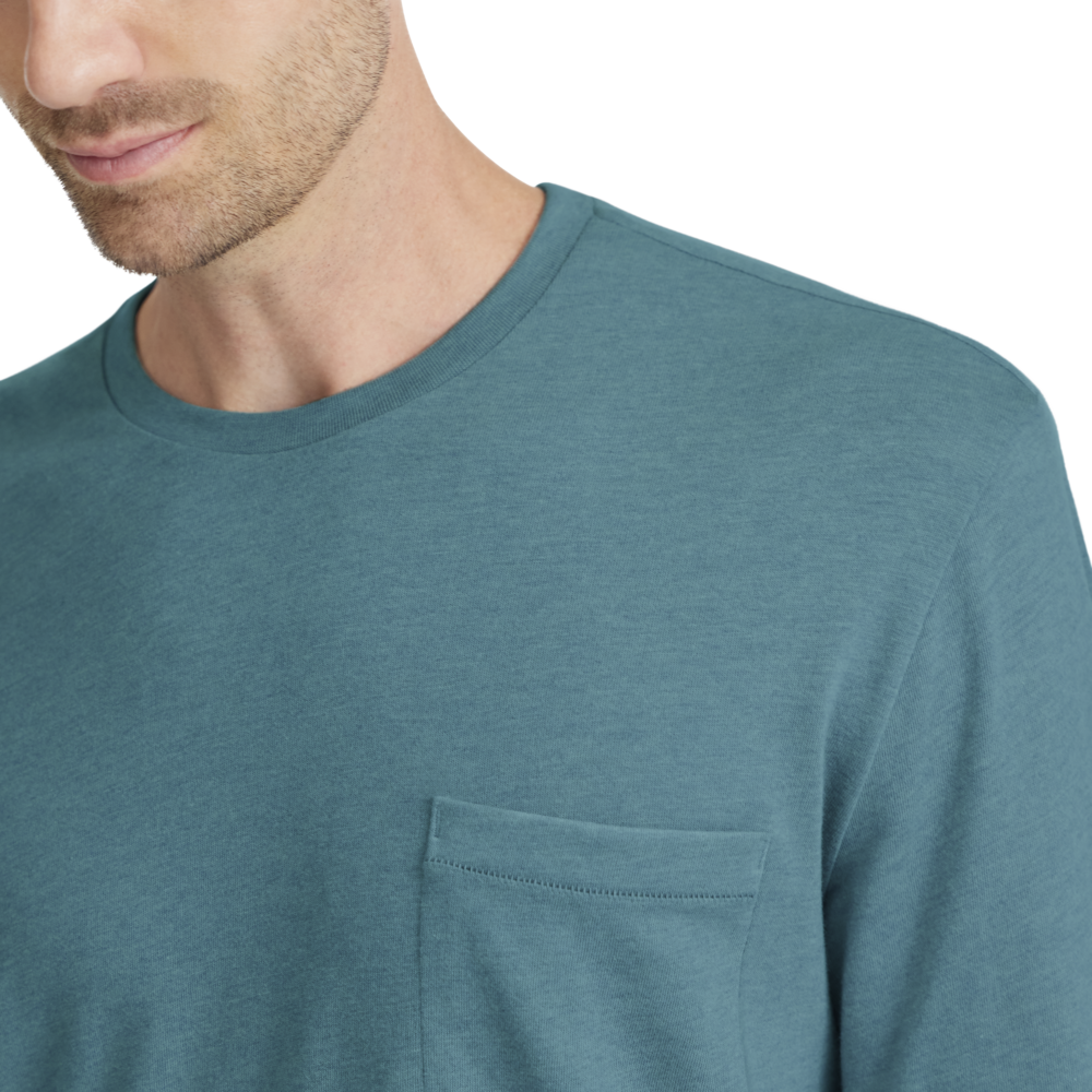 Men's Soft Merino Long Sleeve Tee - Chasm Teal - Image 2