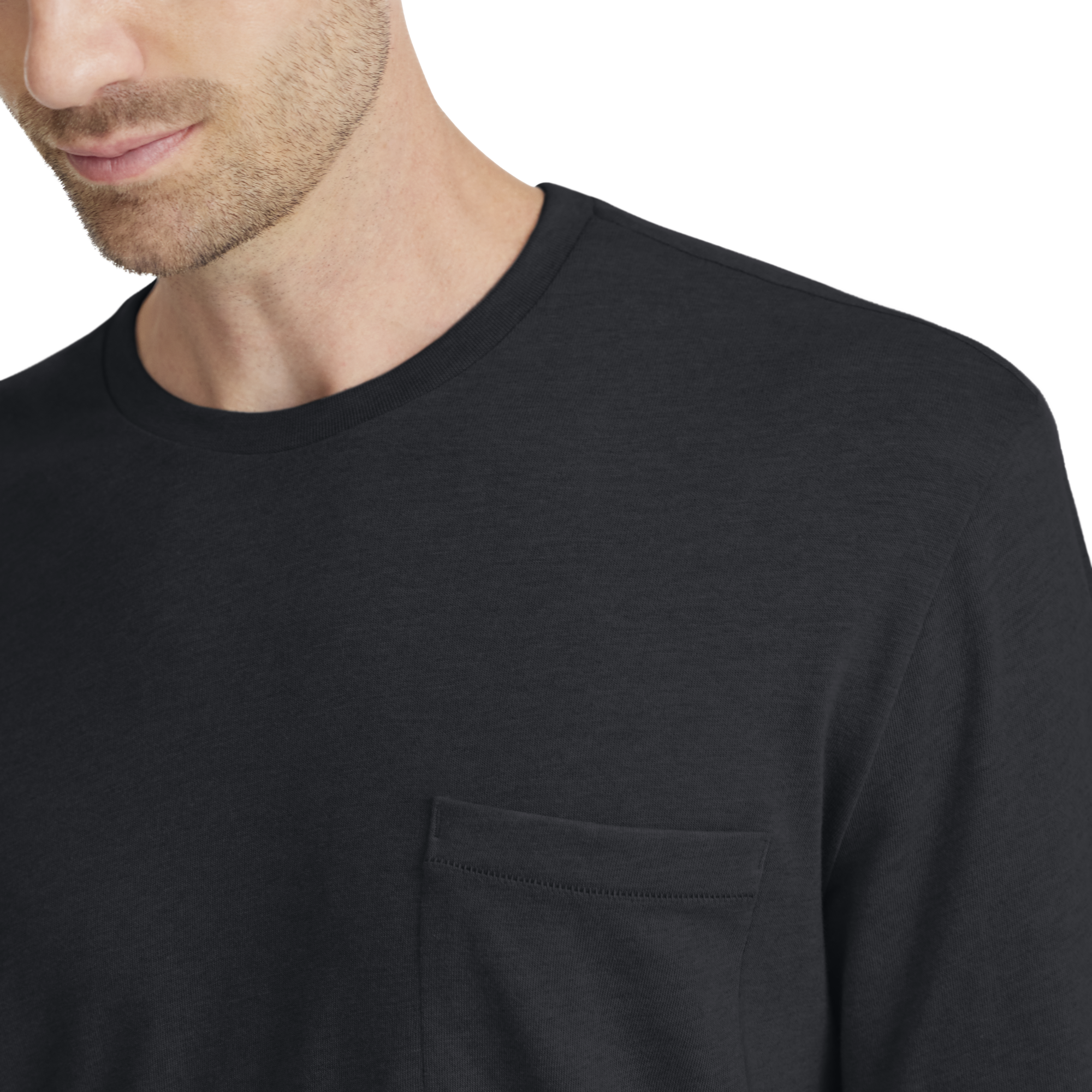 Men's Soft Merino Long Sleeve Tee - True Black - Image 2