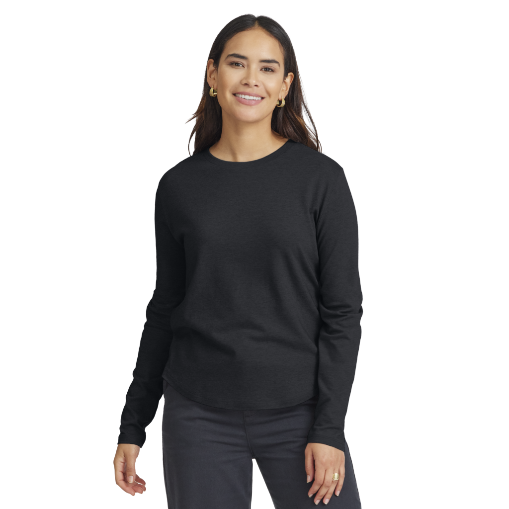 Women's Soft Merino Long Sleeve Tee - True Black