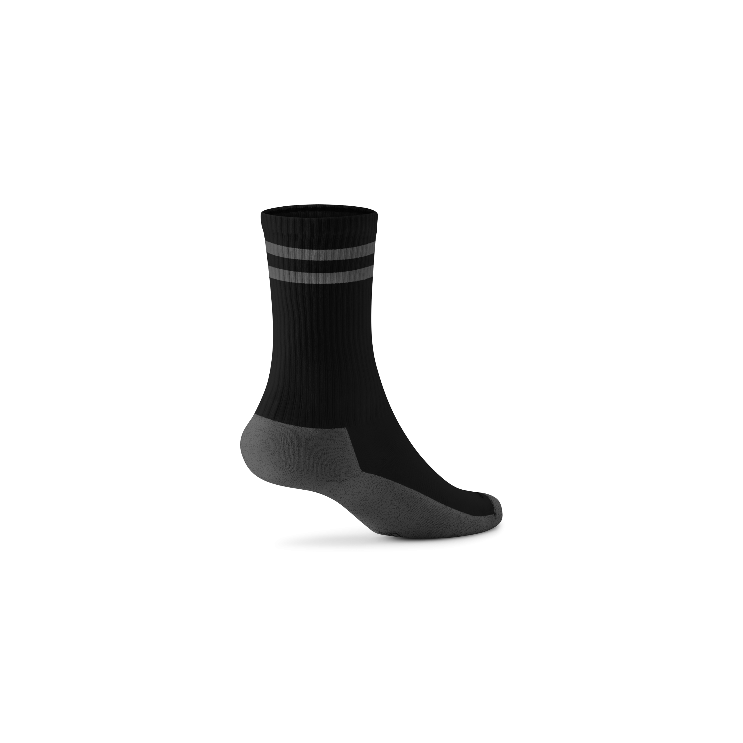 Anytime Crew Sock - Natural Black/Dark Grey Stripe - Image 2